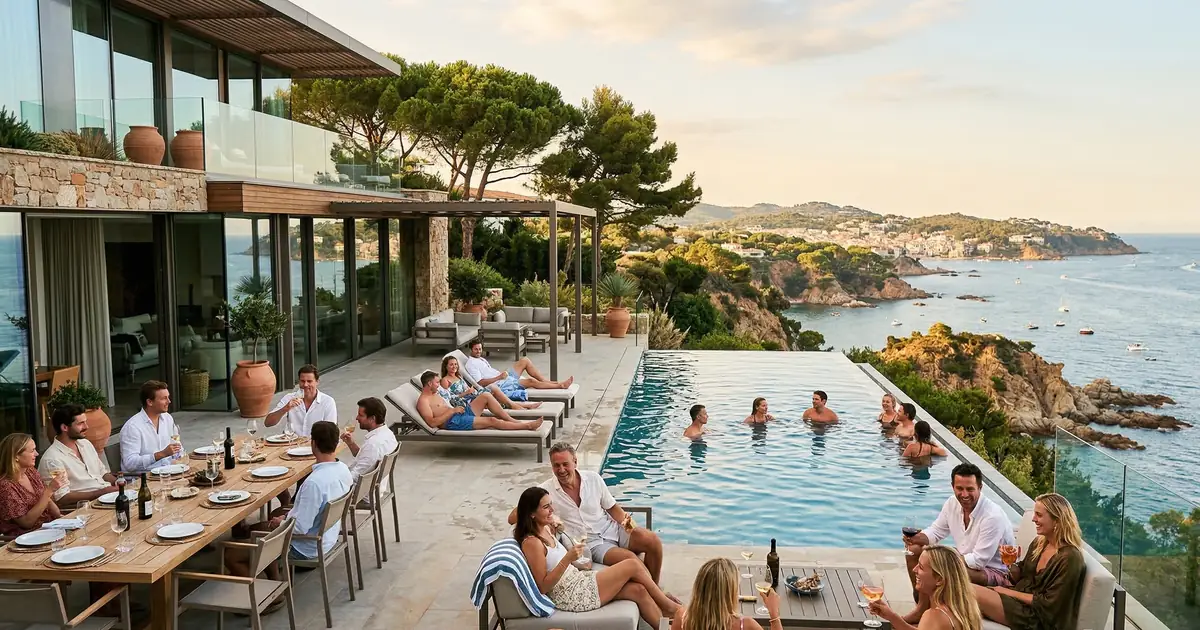 Luxury Costa Brava villa for large groups with infinity pool and Mediterranean sea views