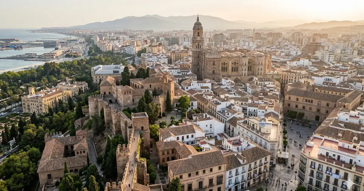 Malaga w 1 dzień – widok na Alcazabę i katedrę w centrum miasta