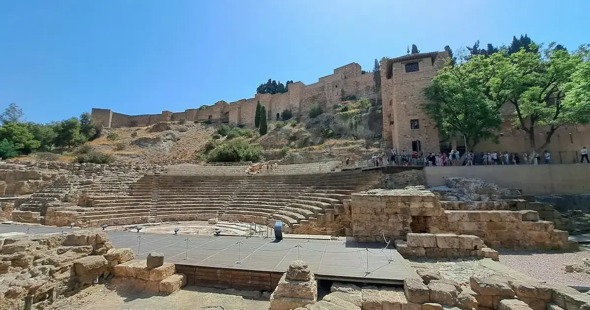 Malaga Costa del Sol: Roman Theatre ruins at the base of Alcazaba fortress.