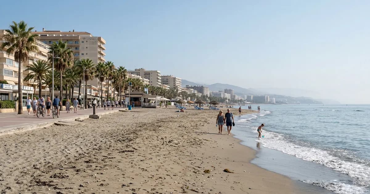 Torremolinos beach promenade and coastline, Costa del Sol