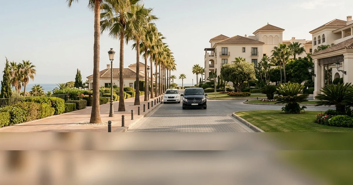 Elegant beachfront promenade arrival at Kempinski Hotel Bahia Estepona