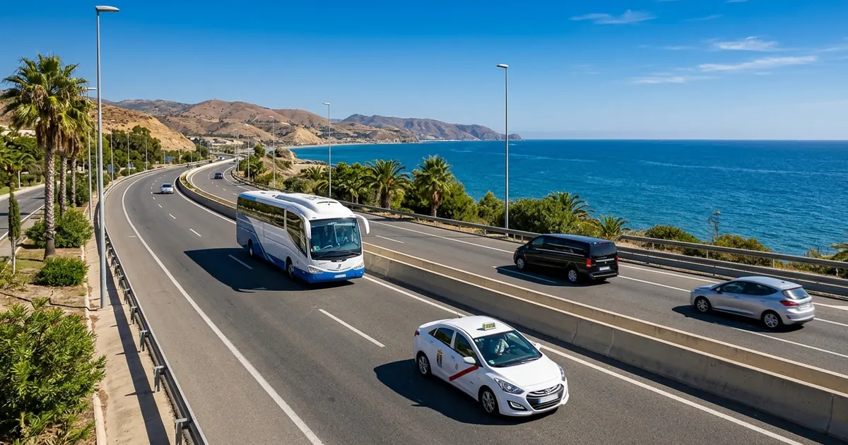 Malaga Airport transfers to Nerja by taxi, bus and private car hire on Costa del Sol