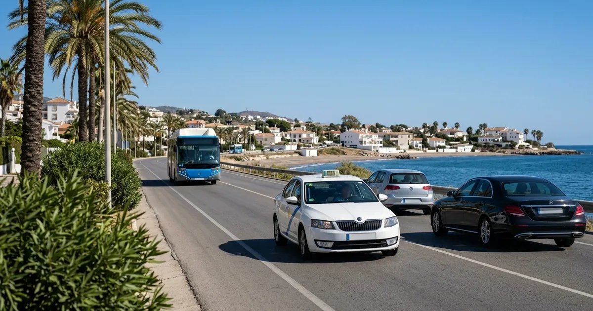 Malaga Airport to Rincon de la Victoria transfer by taxi, bus and private car on Costa del Sol