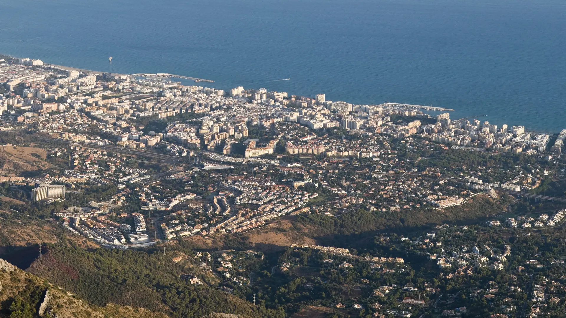 View over Marbella's town and coastline from the slopes of La Concha