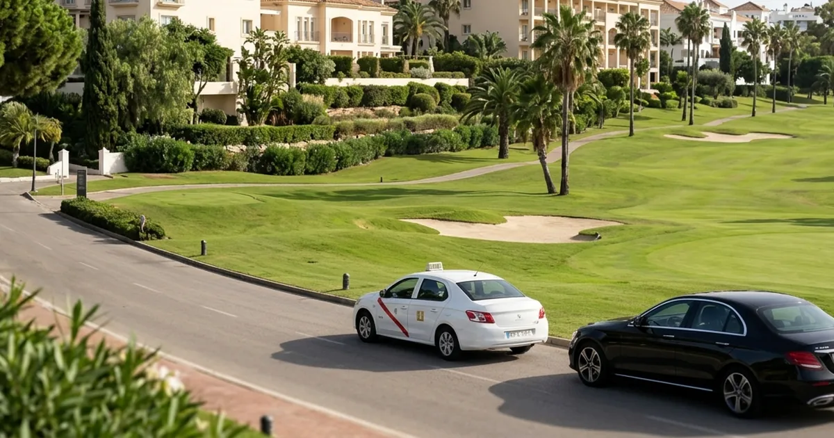 Golfside resort arrival with taxi at Meliá Marbella Banús