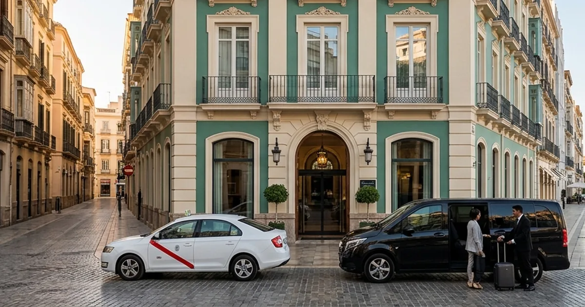 Boutique hotel arrival near marina and old town with taxi at Room Mate Valeria Malaga