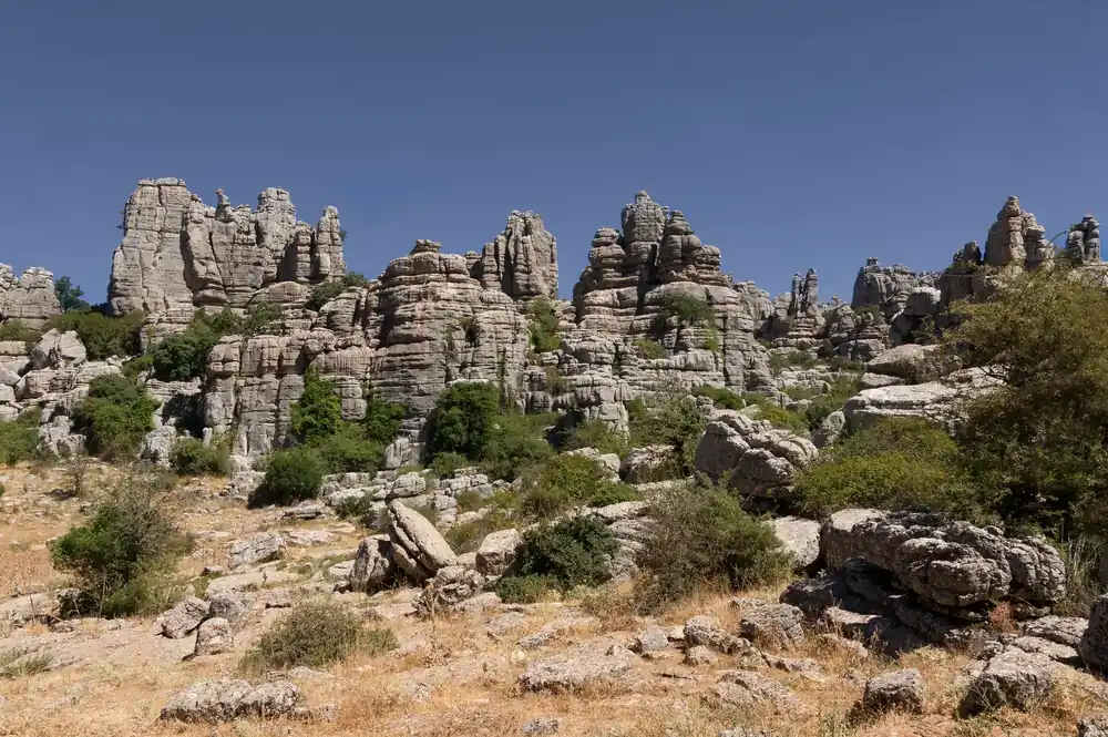 The weathered limestone rock formations of El Torcal de Antequera